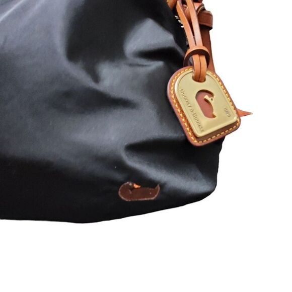 DOONEY & Bourke Black Nylon Victoria Tote Bag Leather Accents - Picture 3 of 16